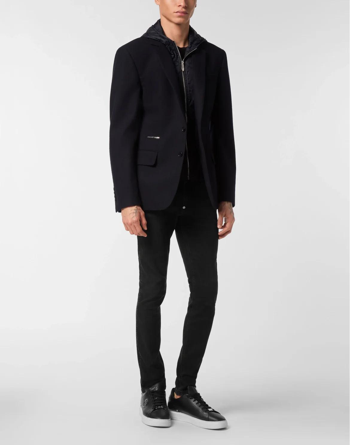 Water Repellent Wool Hooded Blazer, цвет: Синий