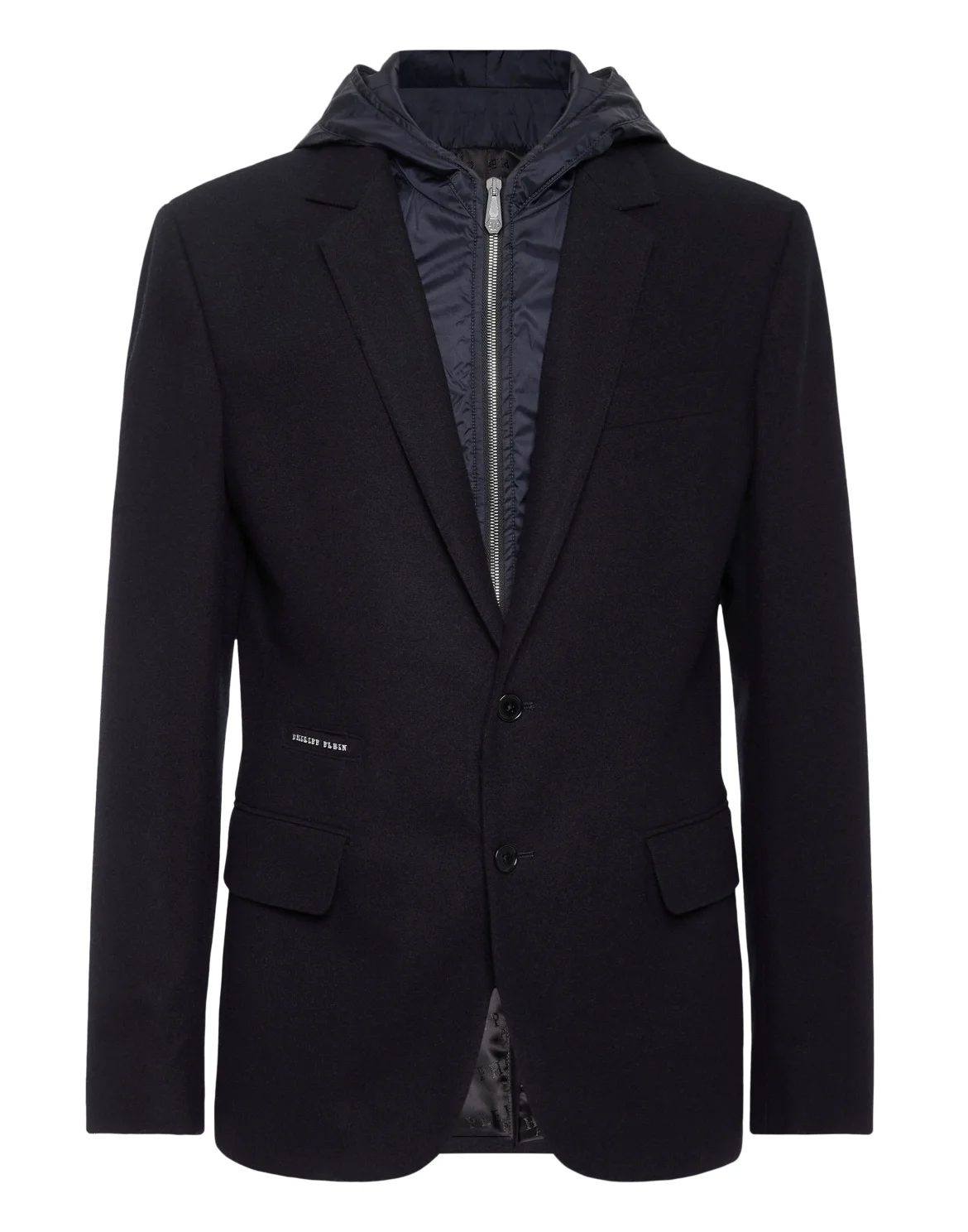 Water Repellent Wool Hooded Blazer, цвет: Синий