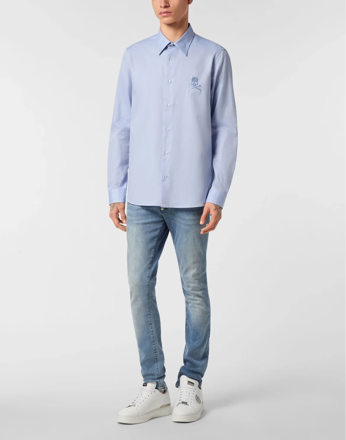 Regular Fit Shirt Herringbone, цвет: Голубой