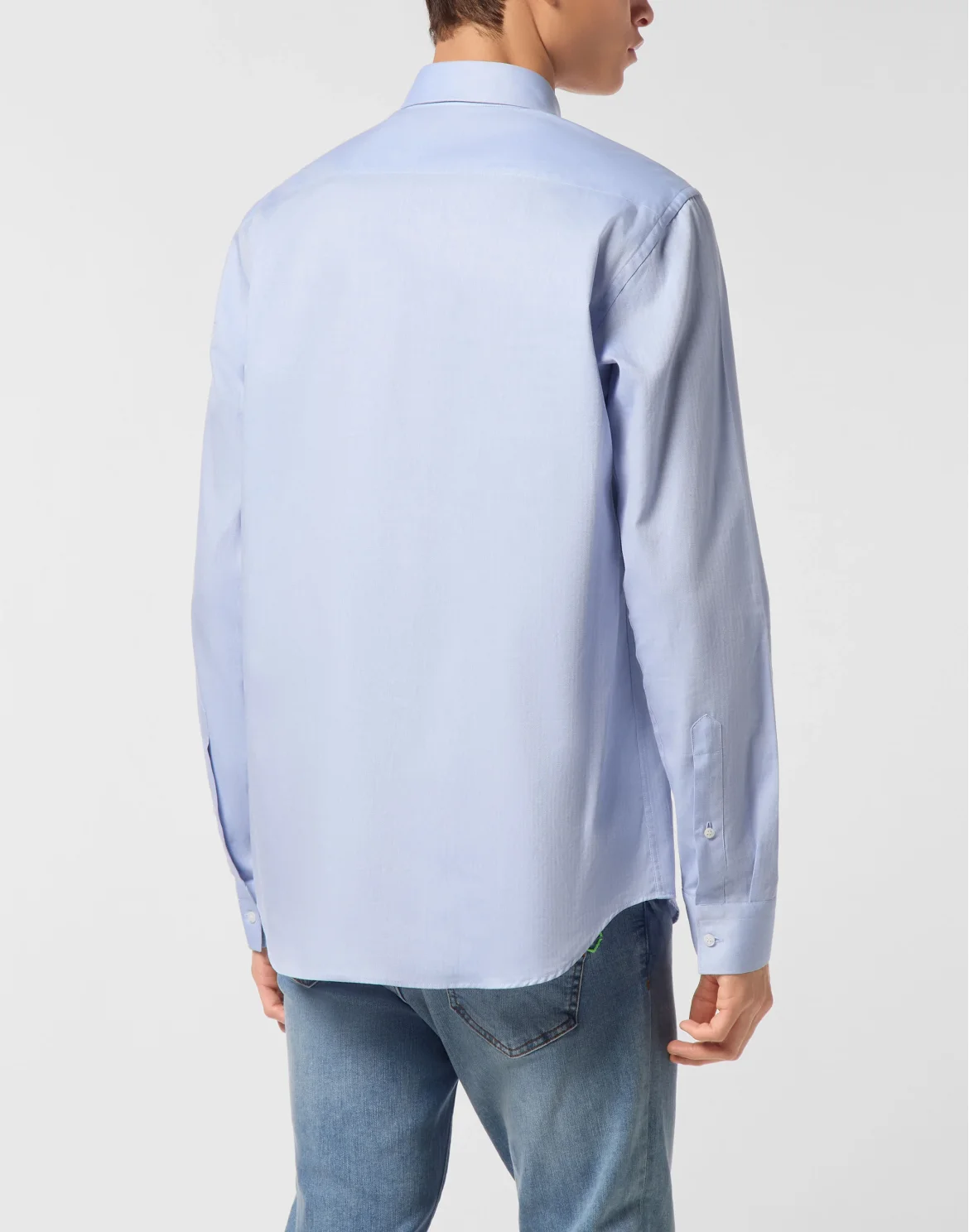 Regular Fit Shirt Herringbone, цвет: Голубой
