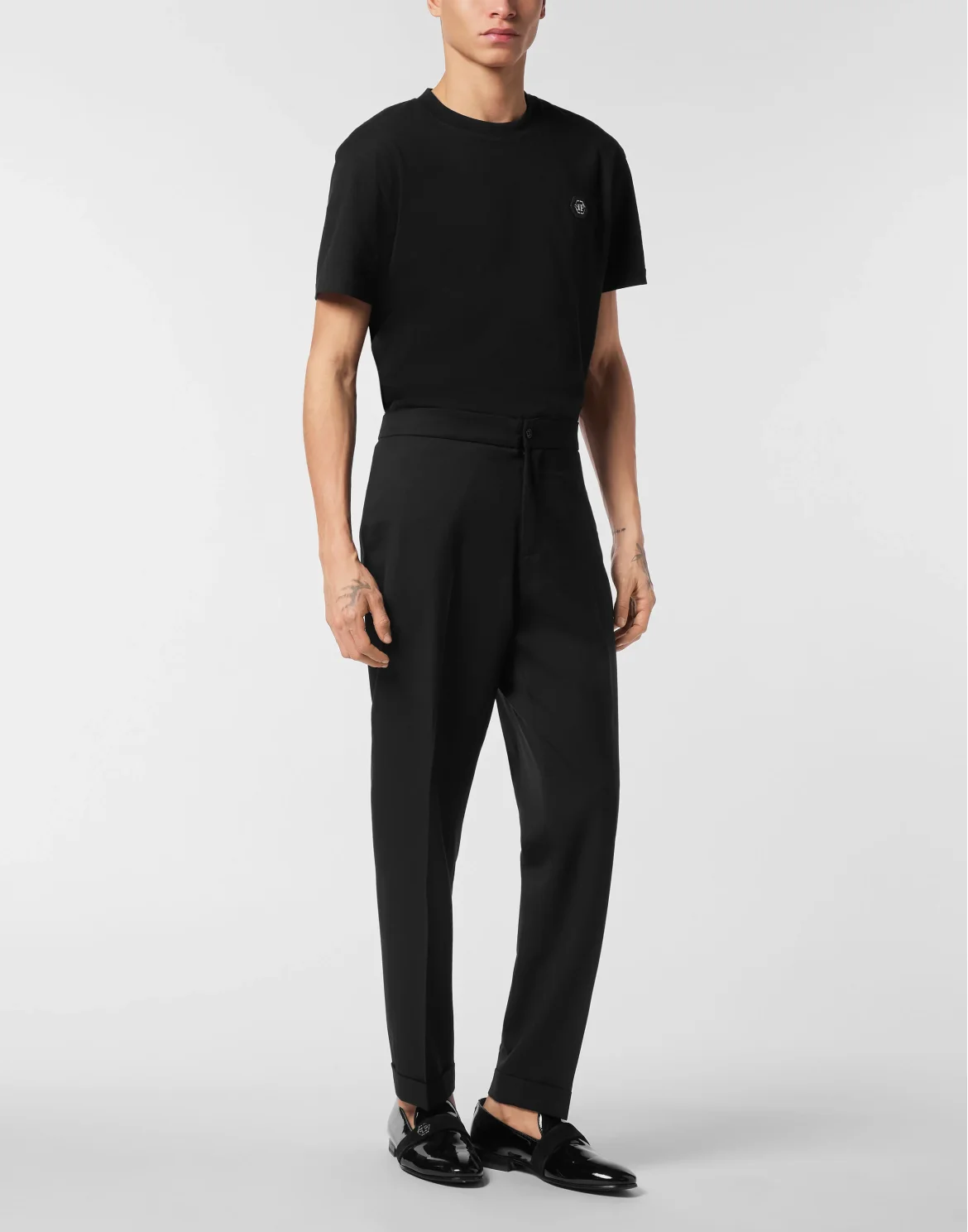 Wool Wide Leg Trousers, цвет: Черный