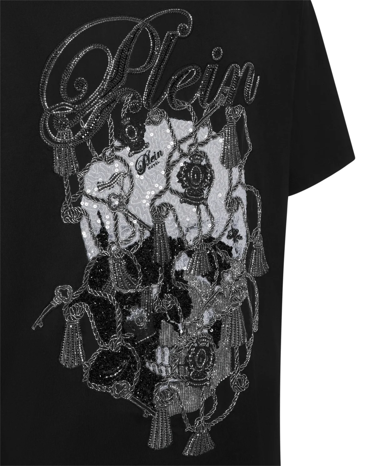 Round Neck T-Shirt Glass Skull, цвет: Черный
