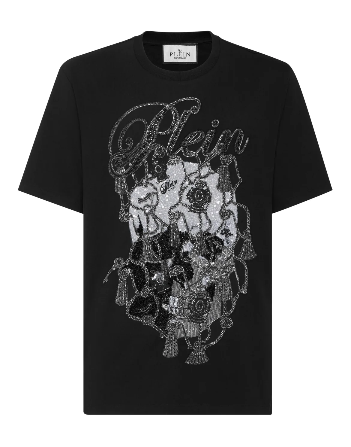 Round Neck T-Shirt Glass Skull, цвет: Черный