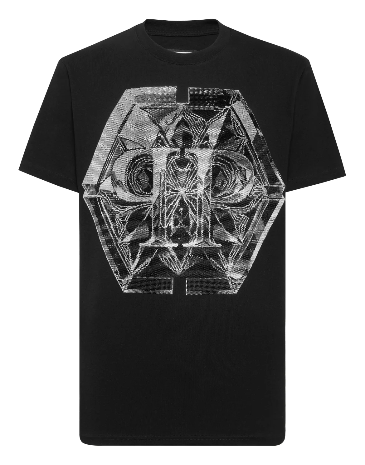 Round Neck T-Shirt Glass PP Hexagon, цвет: Черный