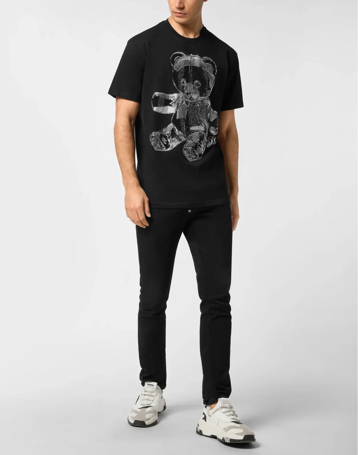 Round Neck T-Shirt Full Of Stones Teddy Glass, цвет: Черный