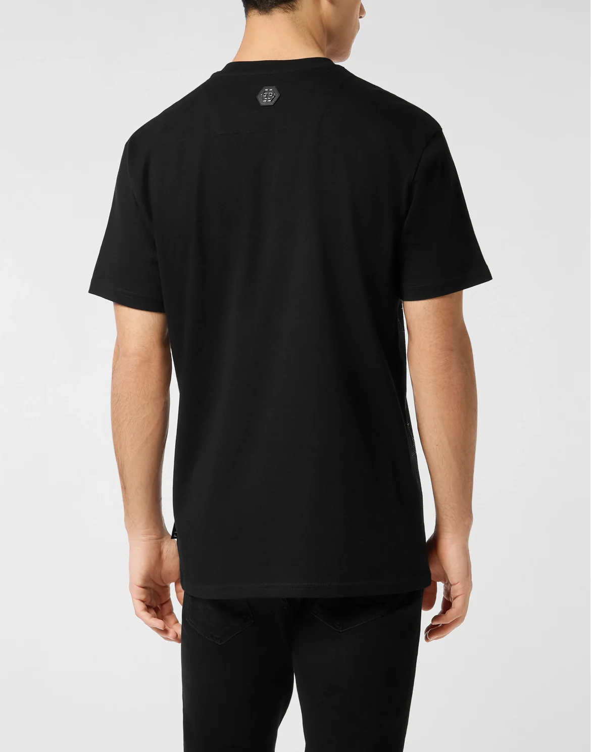Round Neck T-Shirt Skull Strass, цвет: Черный