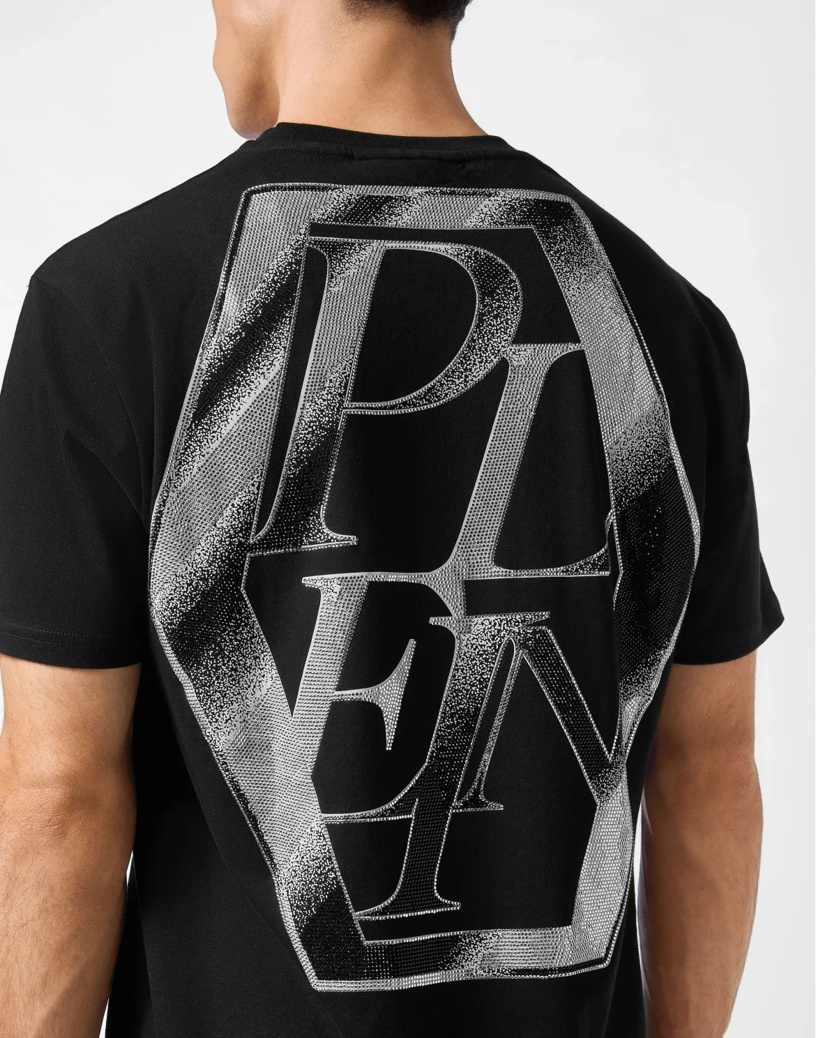 Round Neck T-Shirt Metal Plein, цвет: Черный