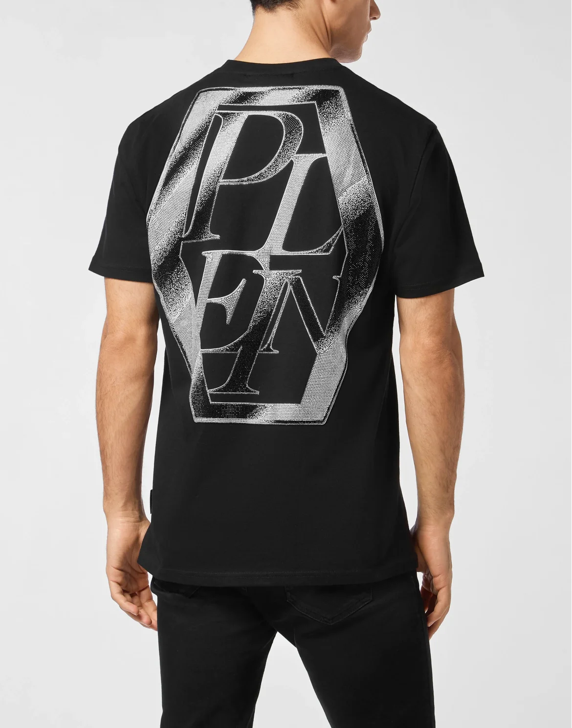 Round Neck T-Shirt Metal Plein, цвет: Черный