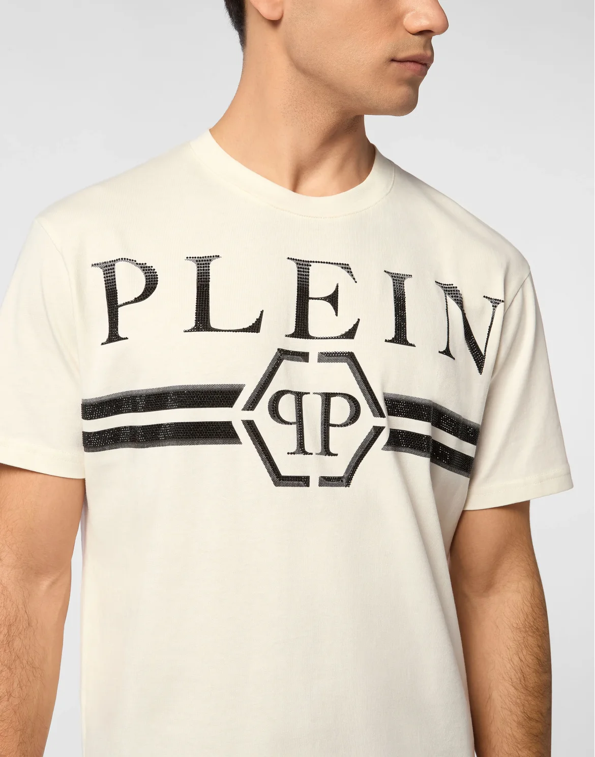 Round Neck T-Shirt Full Of Stones Stripes, цвет: Бежевый