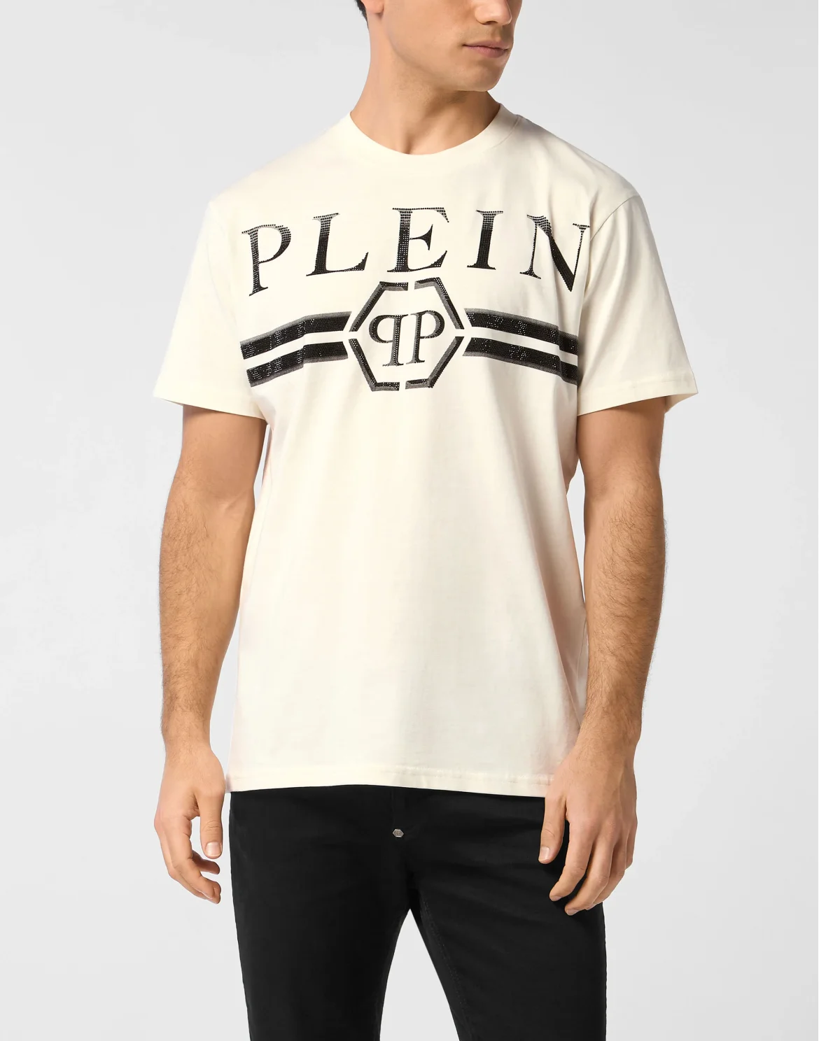 Round Neck T-Shirt Full Of Stones Stripes, цвет: Бежевый