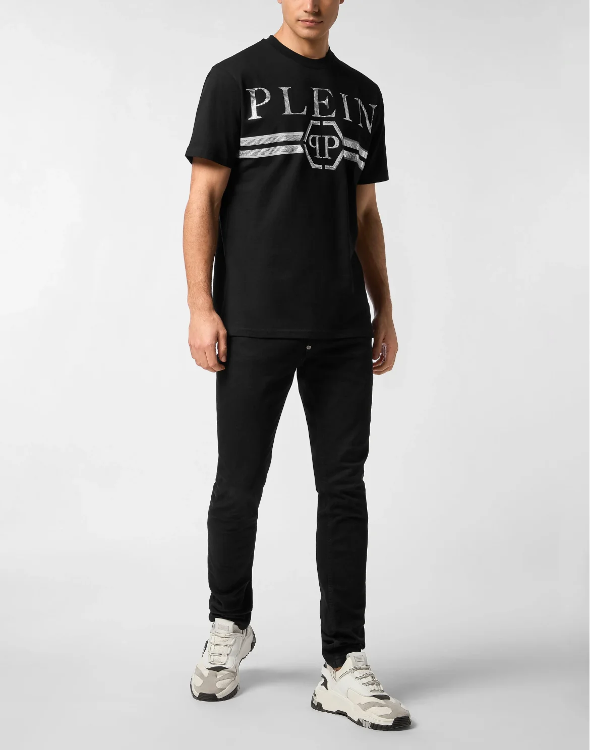 Round Neck T-Shirt Full Of Stones Stripes, цвет: Черный