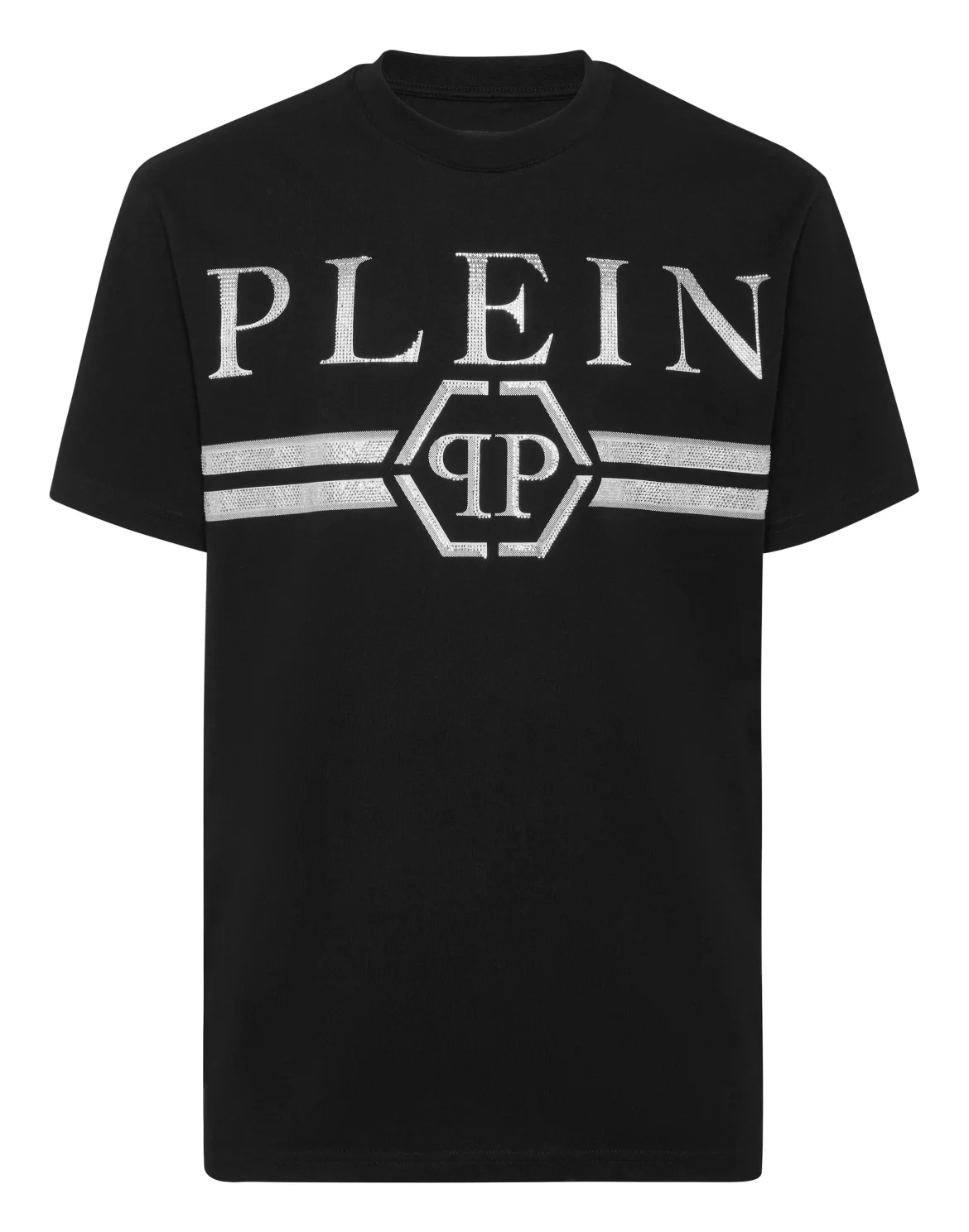 Round Neck T-Shirt Full Of Stones Stripes, цвет: Черный