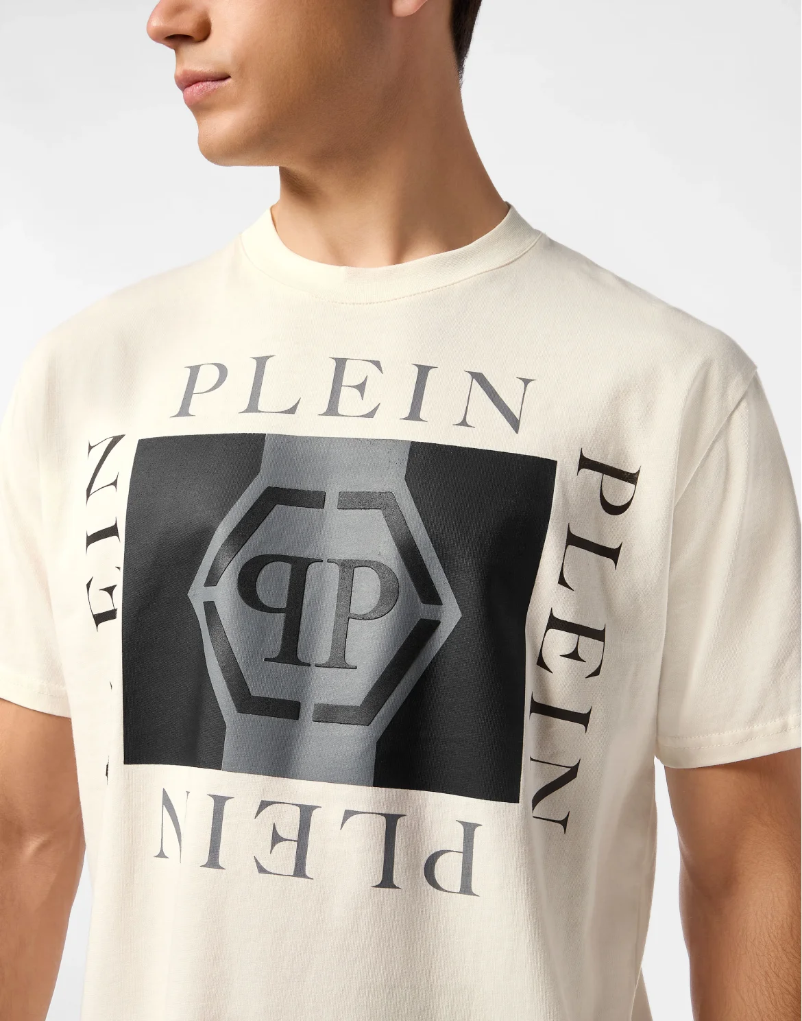 Printed Round Neck T-Shirt Hexagon, цвет: Бежевый