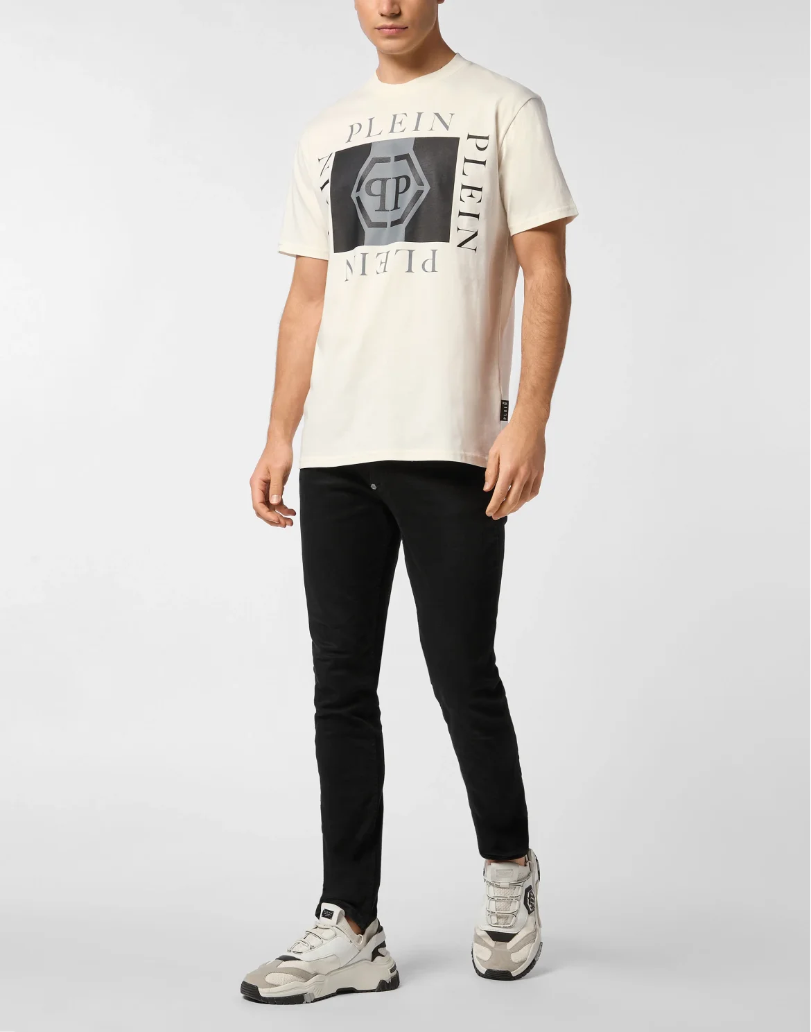 Printed Round Neck T-Shirt Hexagon, цвет: Бежевый