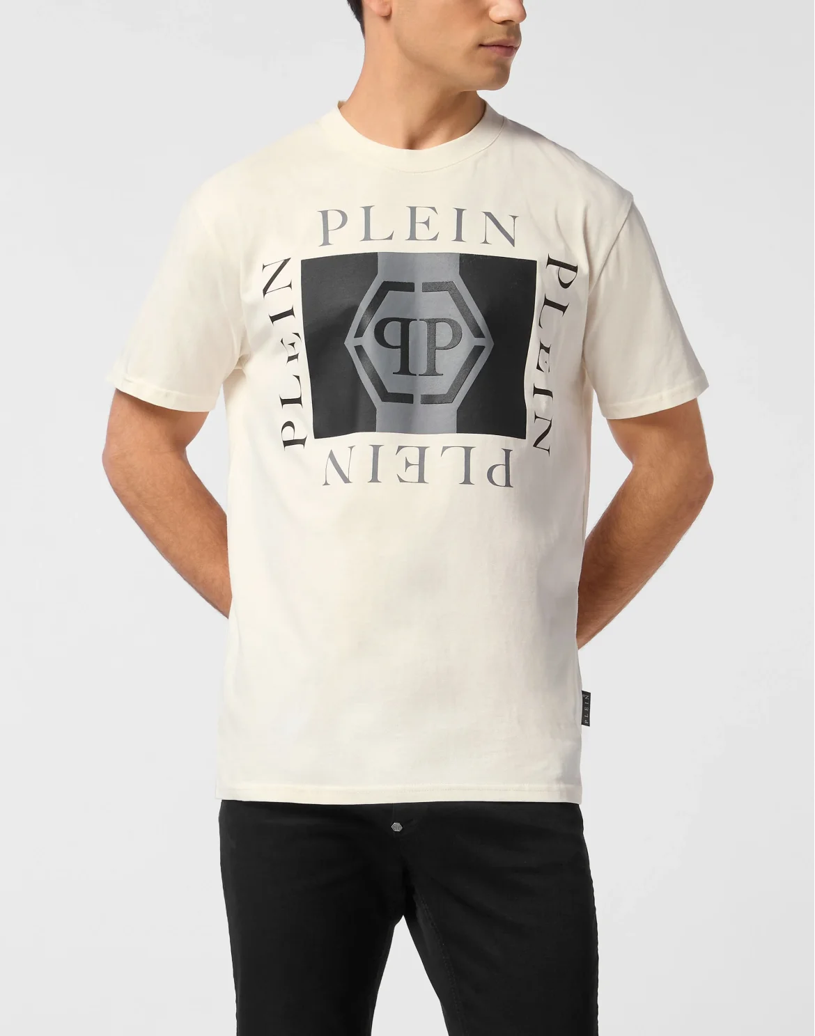 Printed Round Neck T-Shirt Hexagon, цвет: Бежевый