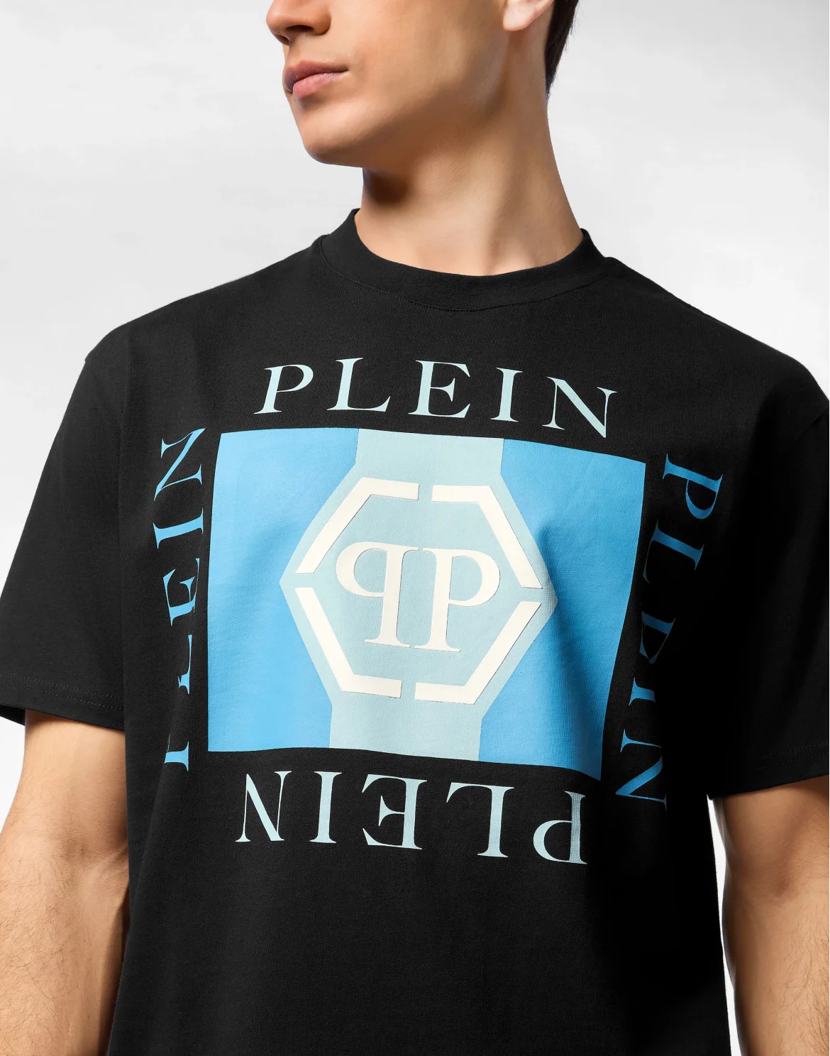 Printed Round Neck T-Shirt Hexagon, цвет: Черный