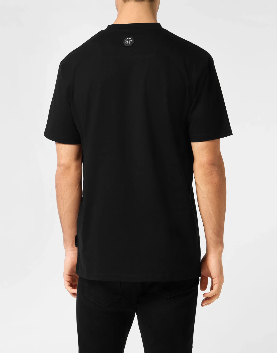 Printed Round Neck T-Shirt Hexagon, цвет: Черный