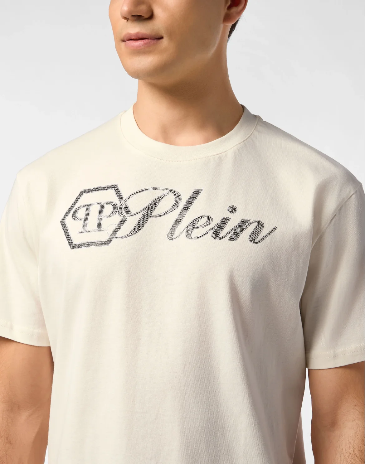 Round Neck T-Shirt Full Of Stones Plein, цвет: Бежевый