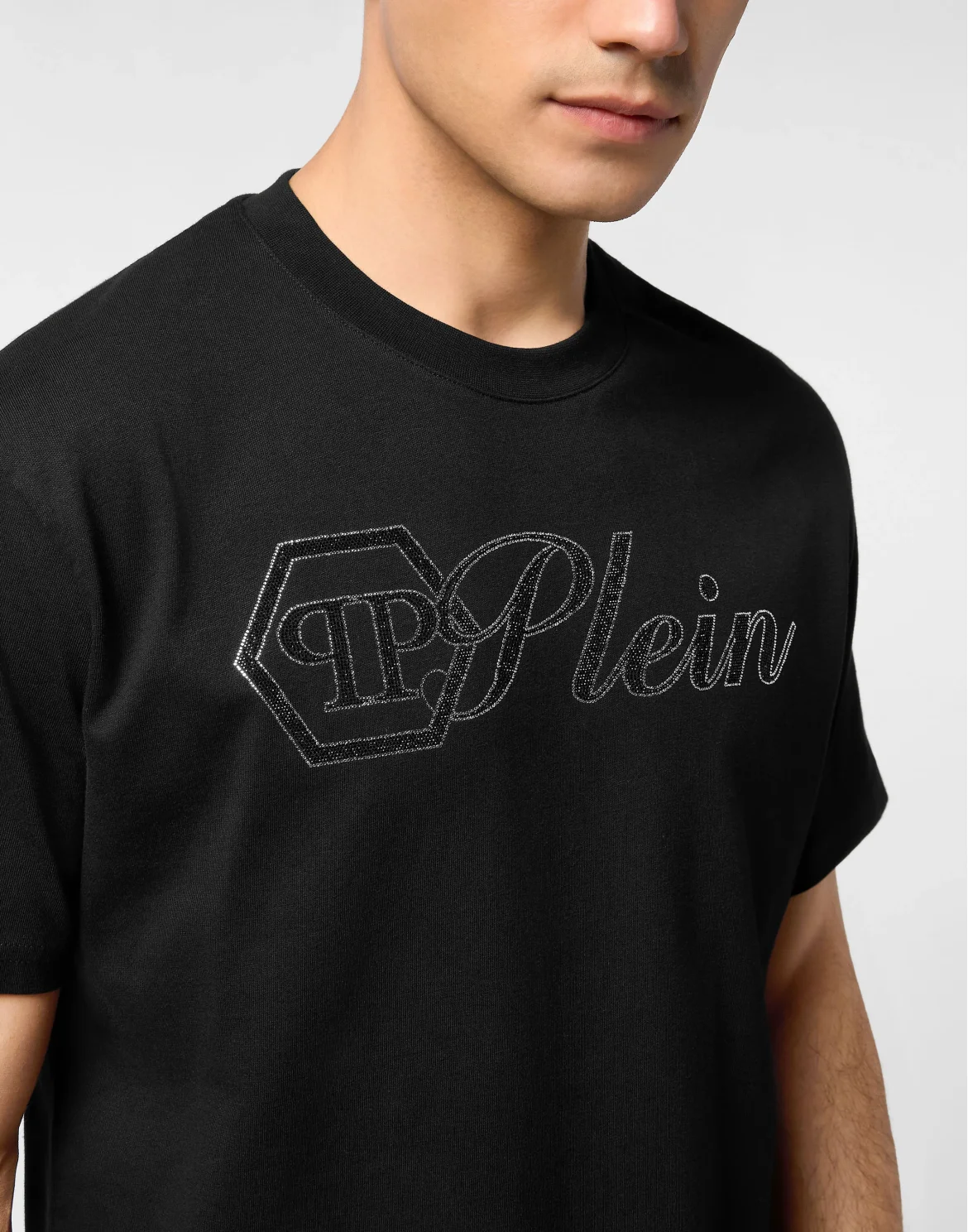 Round Neck T-Shirt Full Of Stones Plein, цвет: Черный