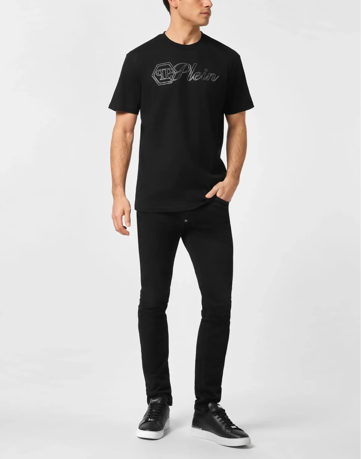 Round Neck T-Shirt Full Of Stones Plein, цвет: Черный