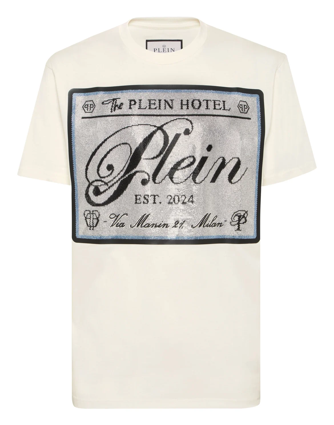 Round Neck T-Shirt Patch Stones, цвет: Бежевый