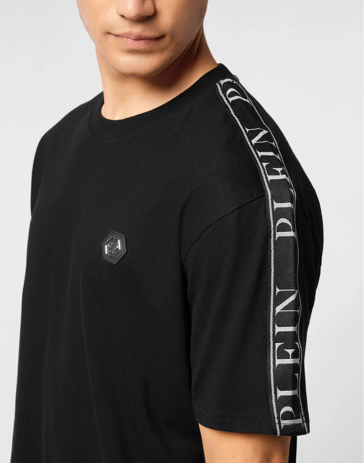 Round Neck T-Shirt Plein Tape, цвет: Черный