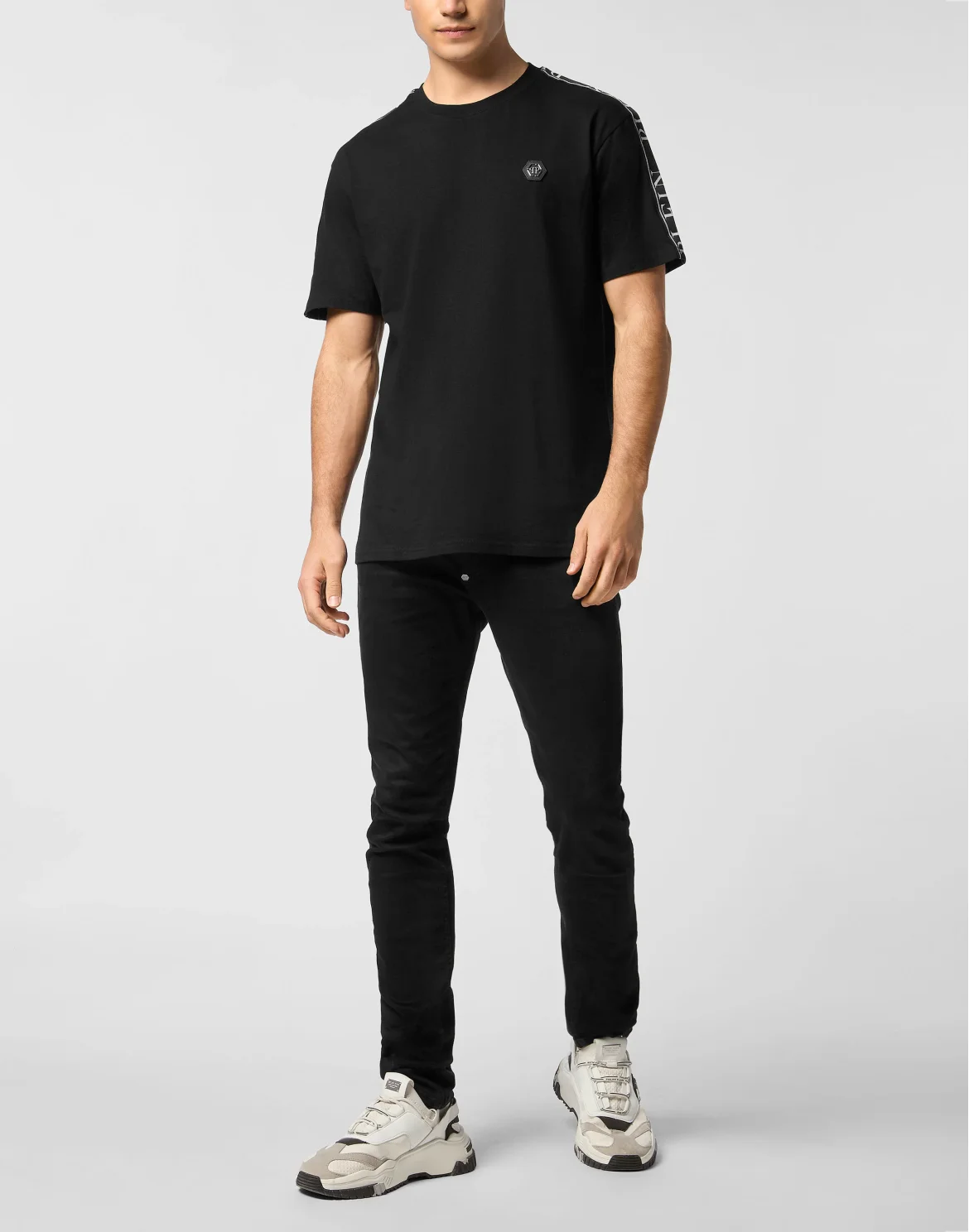Round Neck T-Shirt Plein Tape, цвет: Черный