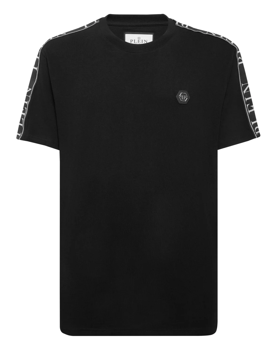 Round Neck T-Shirt Plein Tape, цвет: Черный