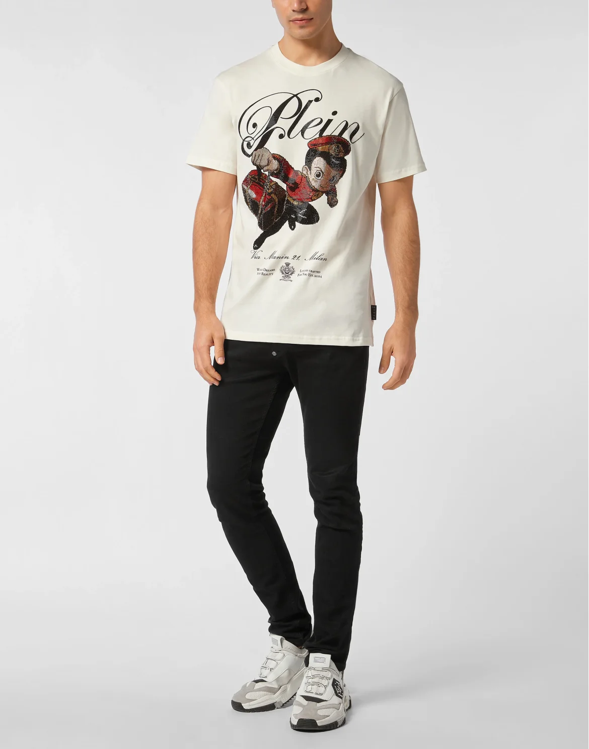 Round Neck T-Shirt Plein Boy Stones, цвет: Бежевый