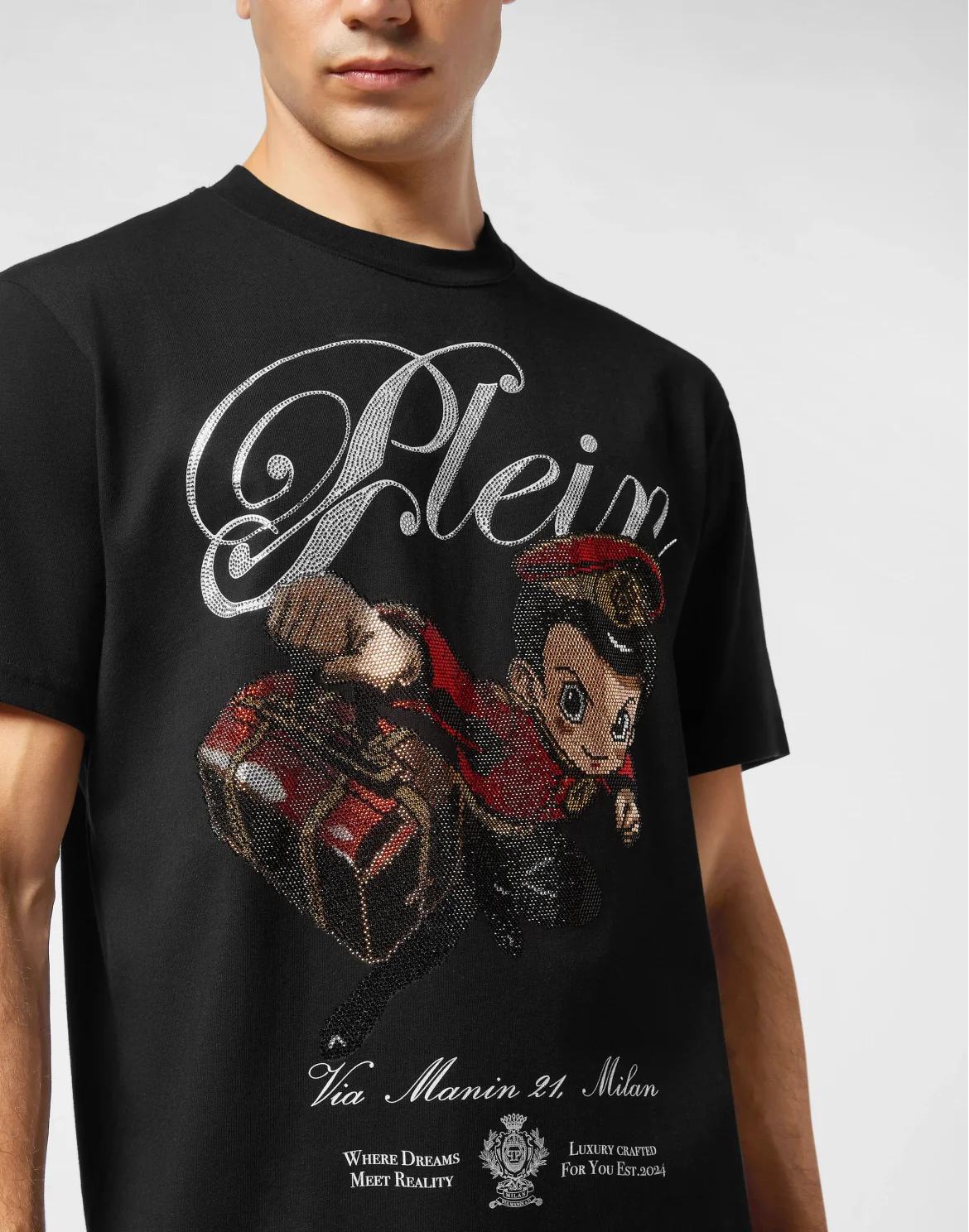 Round Neck T-Shirt Plein Boy Stones, цвет: Черный