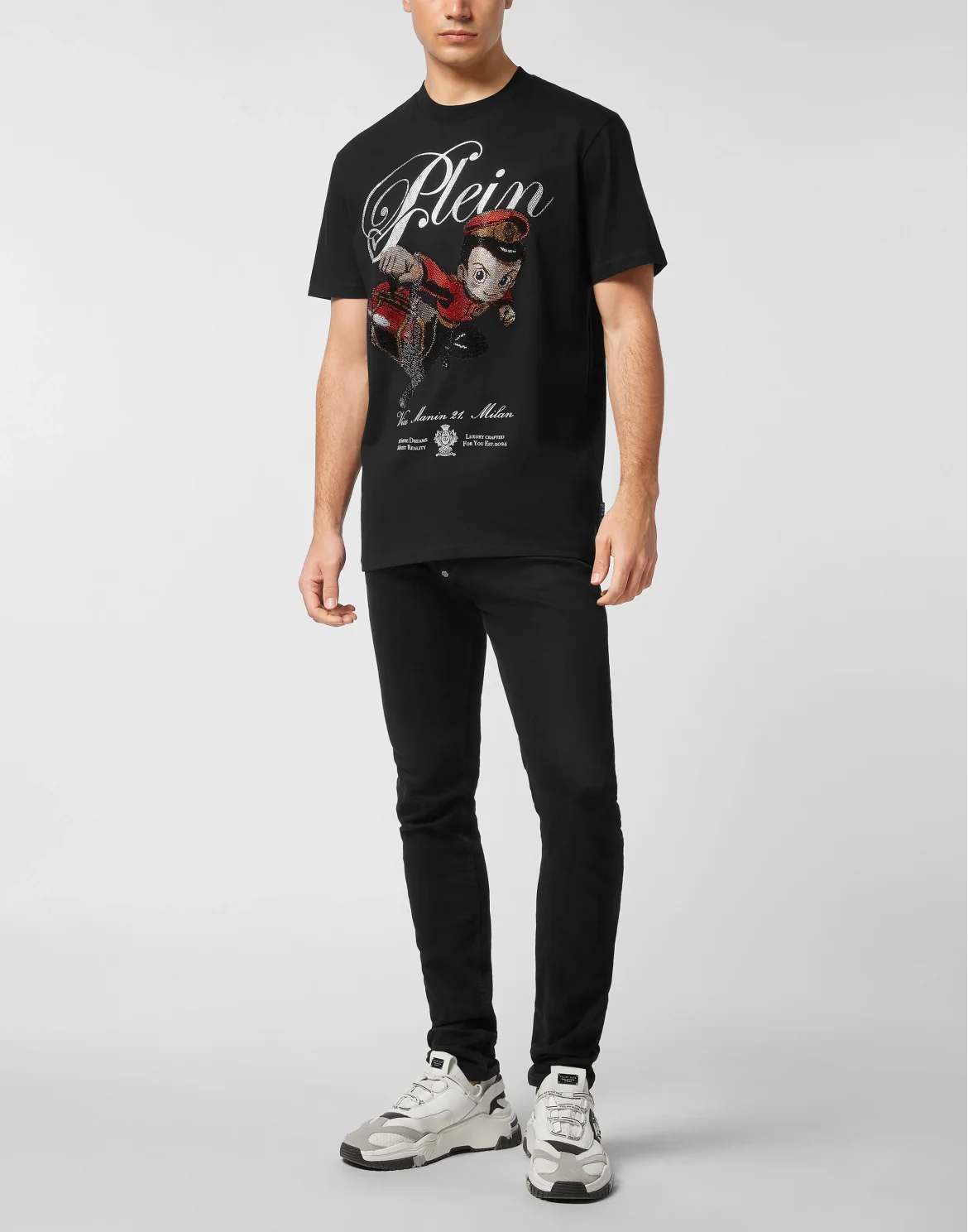 Round Neck T-Shirt Plein Boy Stones, цвет: Черный