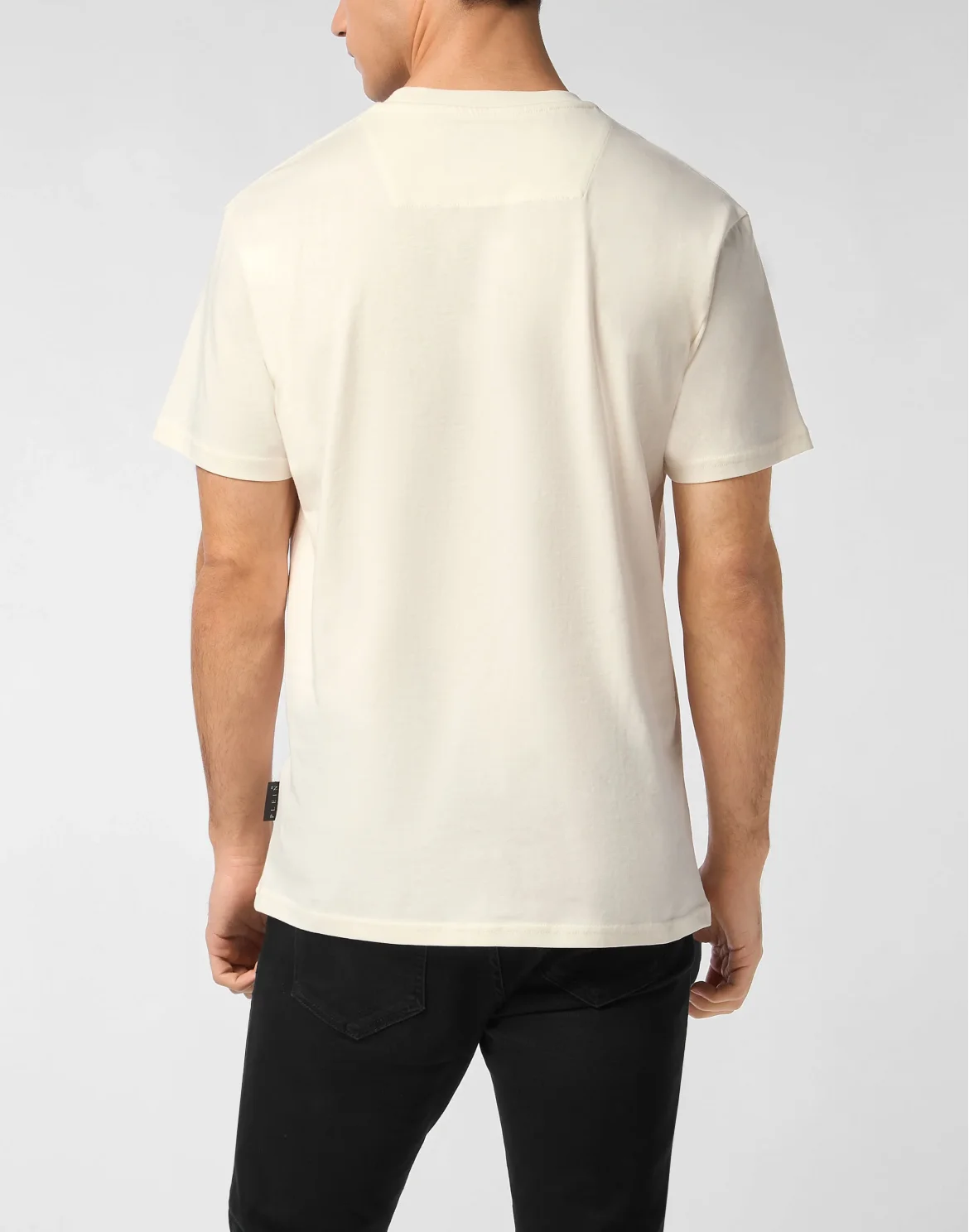 Round Neck T-Shirt Leather Patch Stars, цвет: Бежевый