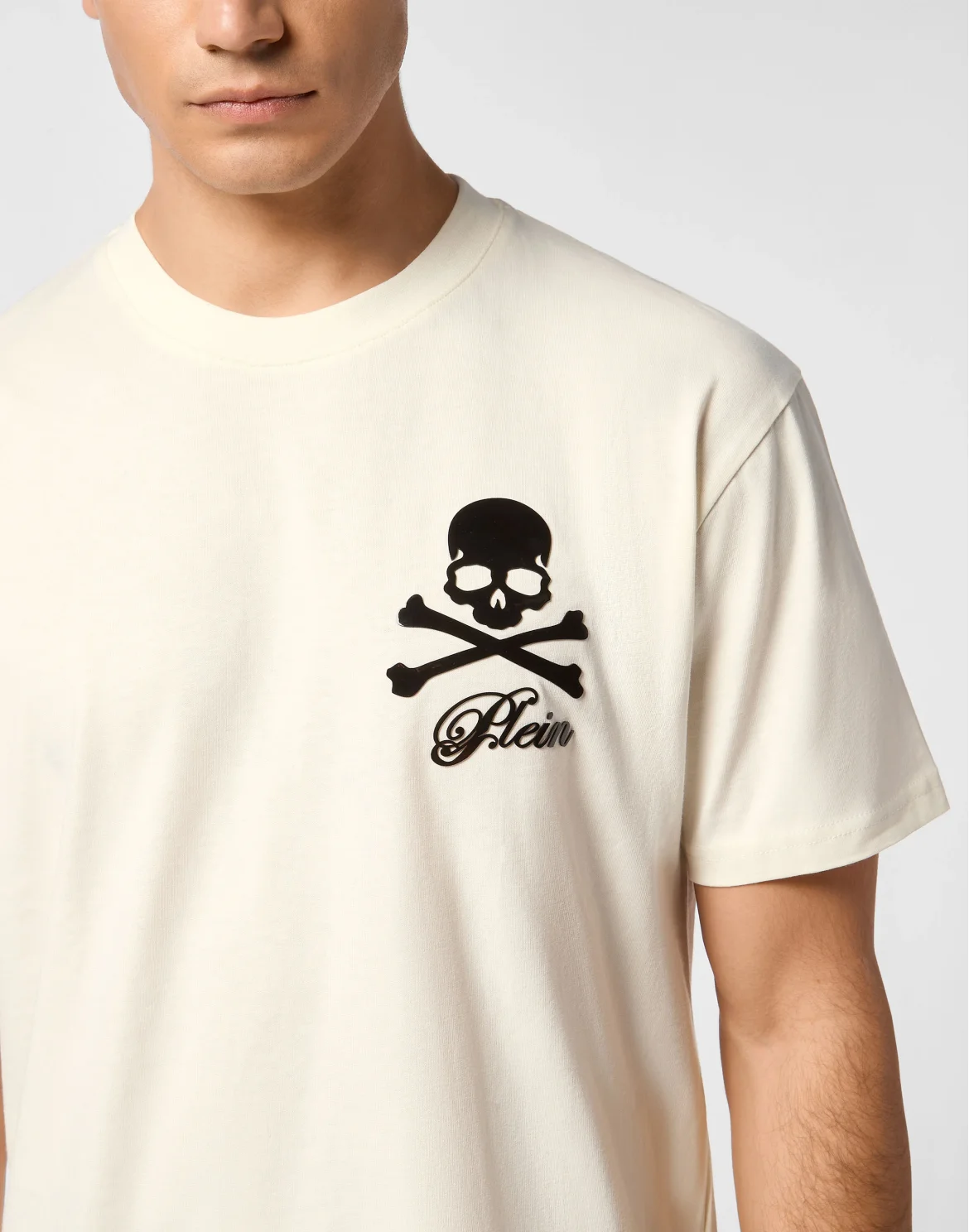 Printed Round Neck T-Shirt Skull & Bones, цвет: Бежевый