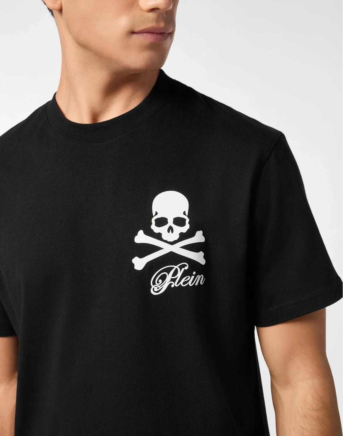 Printed Round Neck T-Shirt Skull & Bones, цвет: Черный