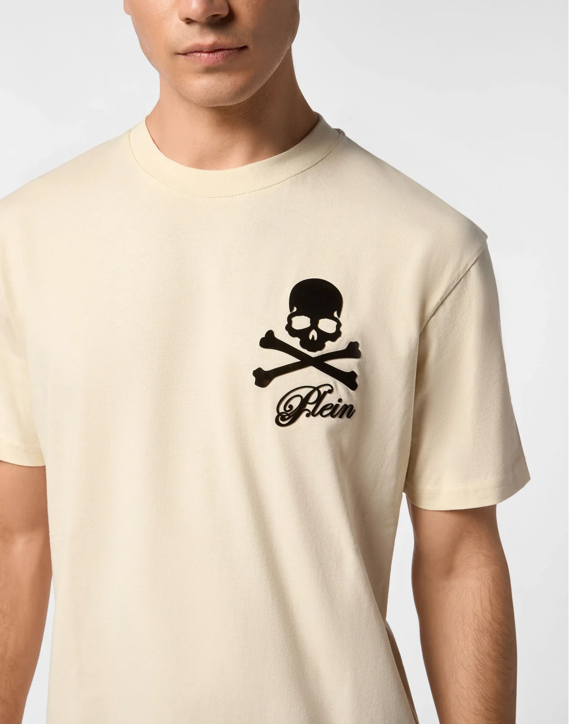 Printed Round Neck T-Shirt Skull & Bones, цвет: Бежевый