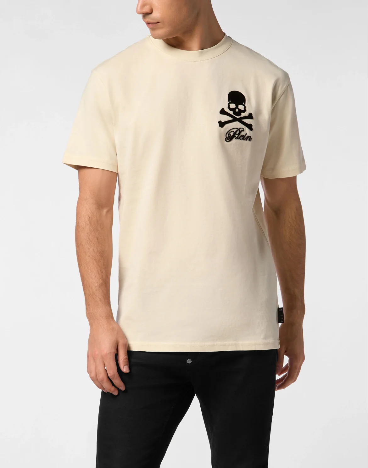 Printed Round Neck T-Shirt Skull & Bones, цвет: Бежевый