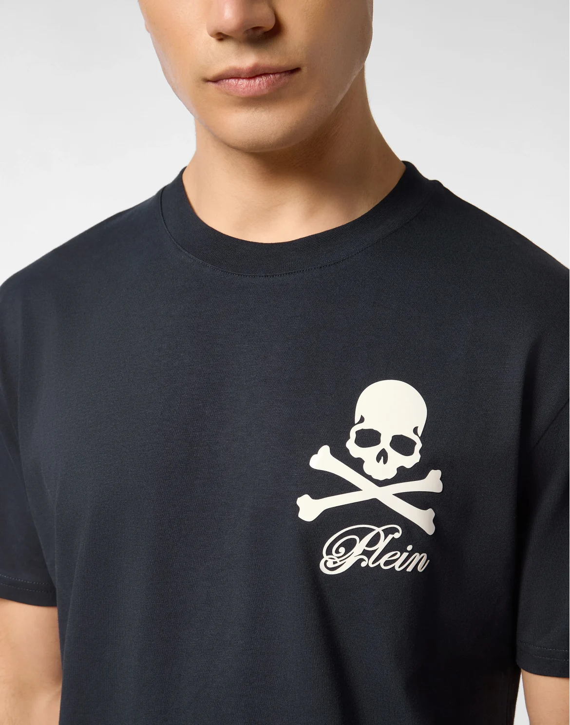 Printed Round Neck T-Shirt Skull & Bones, цвет: Синий