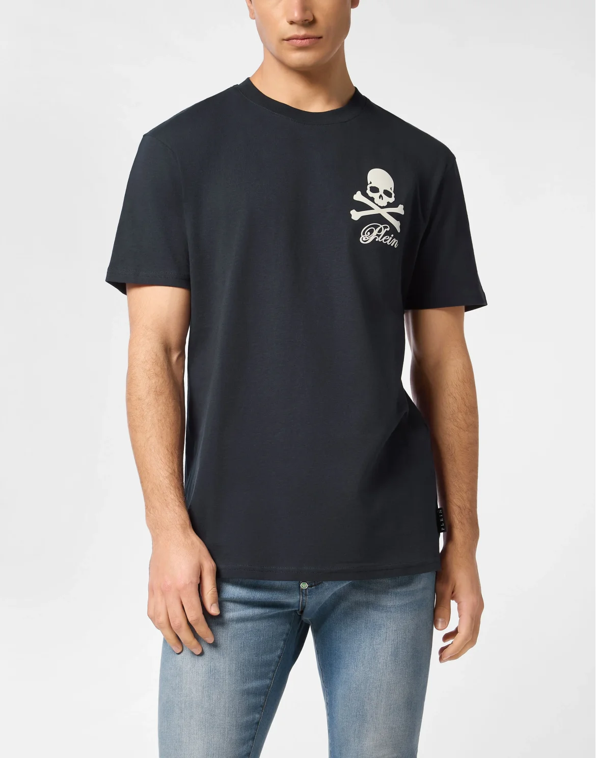 Printed Round Neck T-Shirt Skull & Bones, цвет: Синий