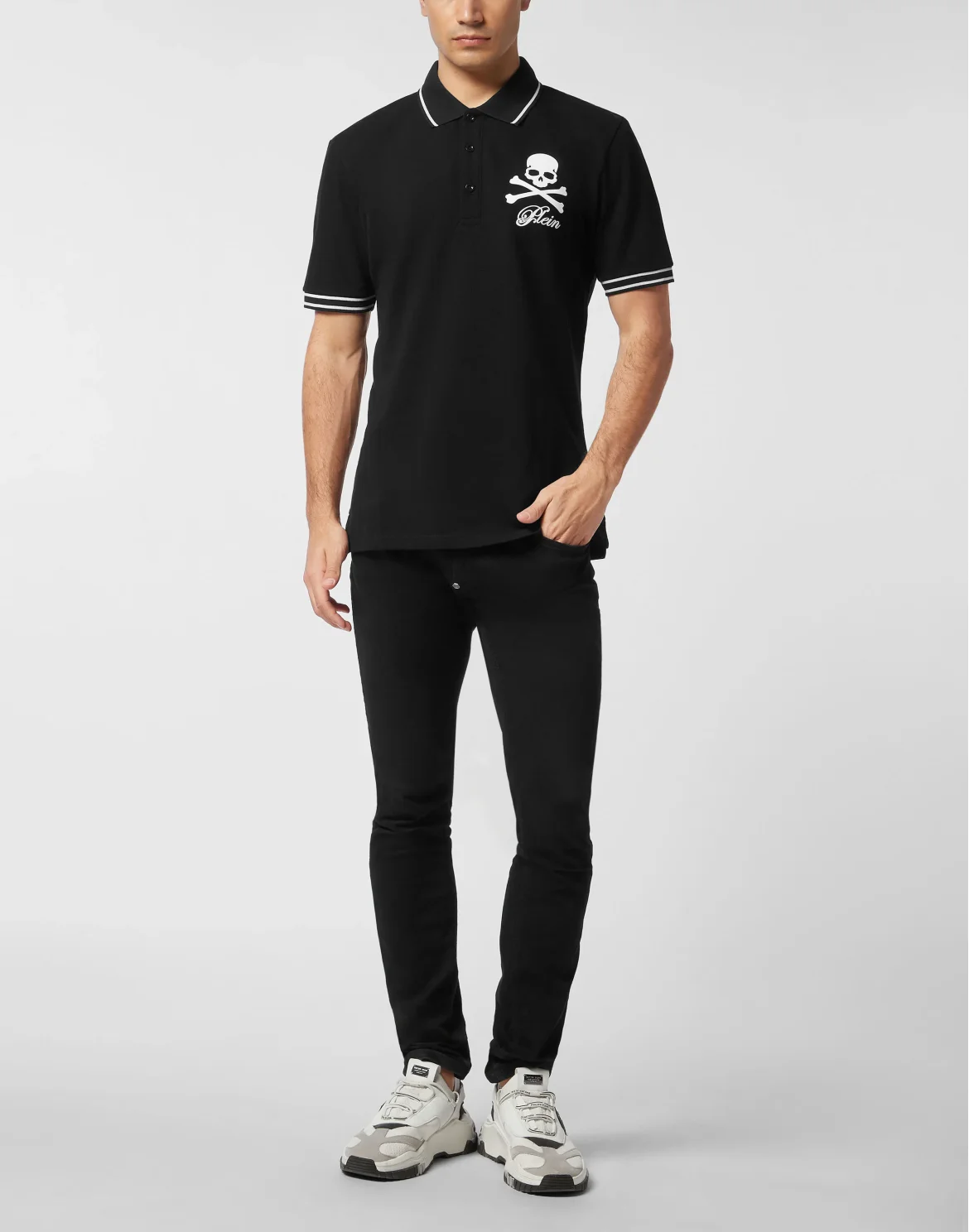 Piquet Polo Shirt Skull & Bones, цвет: Черный
