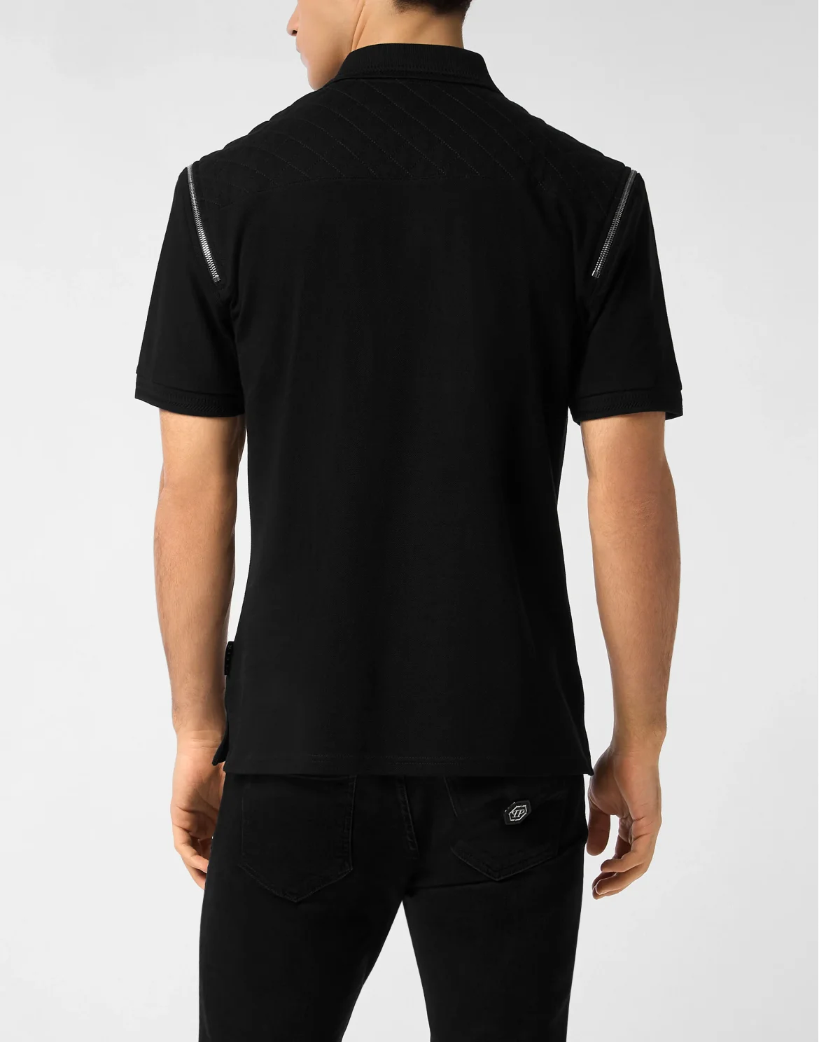 Polo Shirt With Zippers On Sleeves, цвет: Черный
