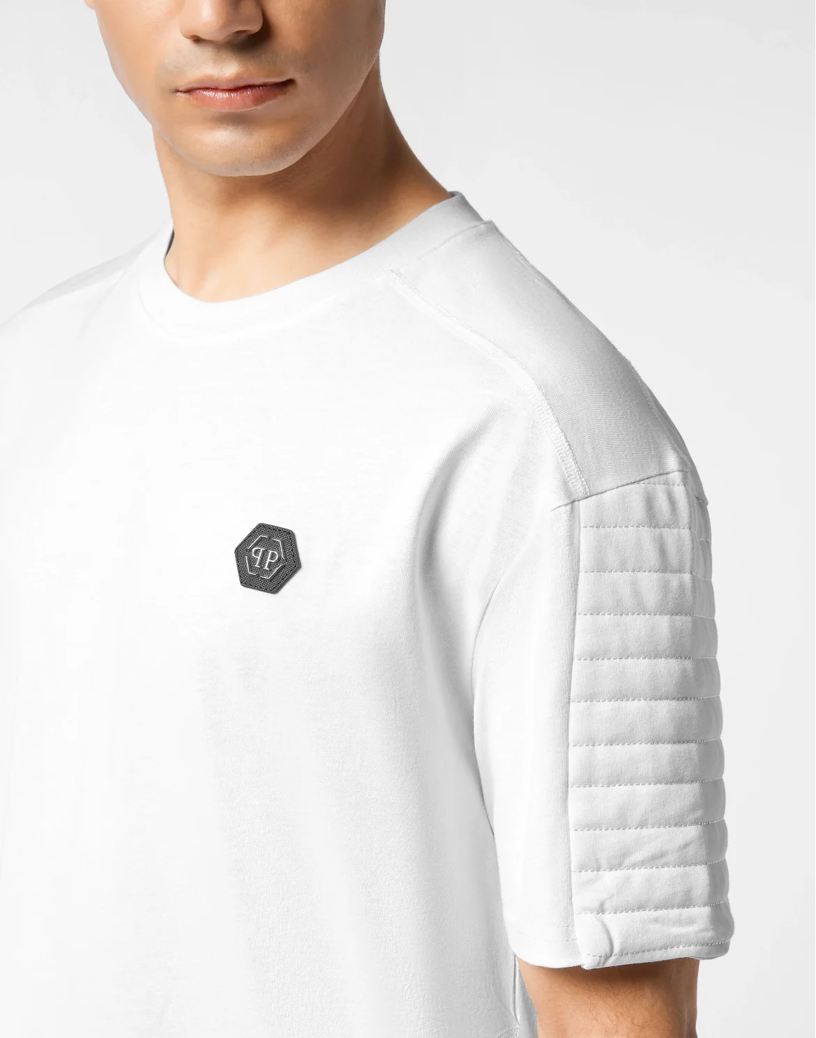 Round Neck T-Shirt Biker Cut, цвет: Белый