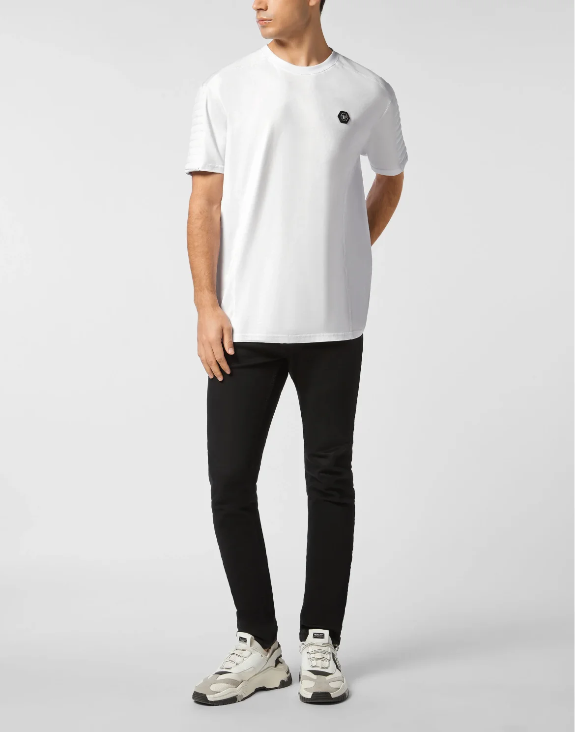 Round Neck T-Shirt Biker Cut, цвет: Белый