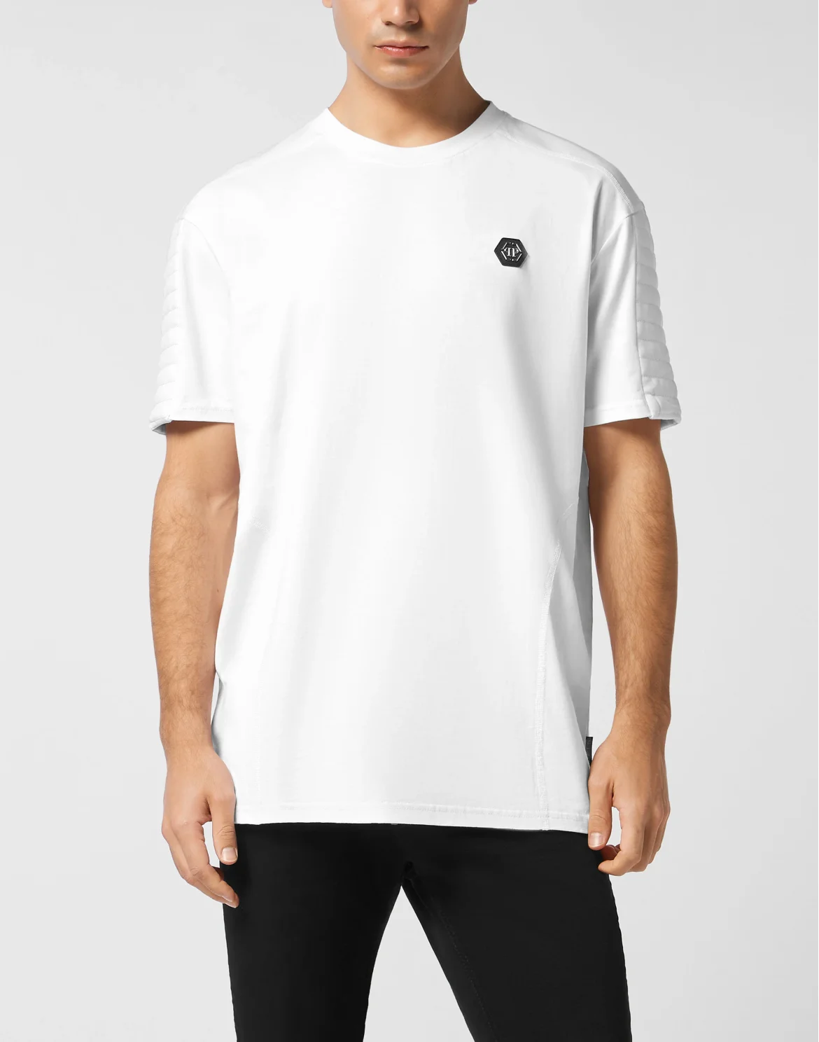 Round Neck T-Shirt Biker Cut, цвет: Белый
