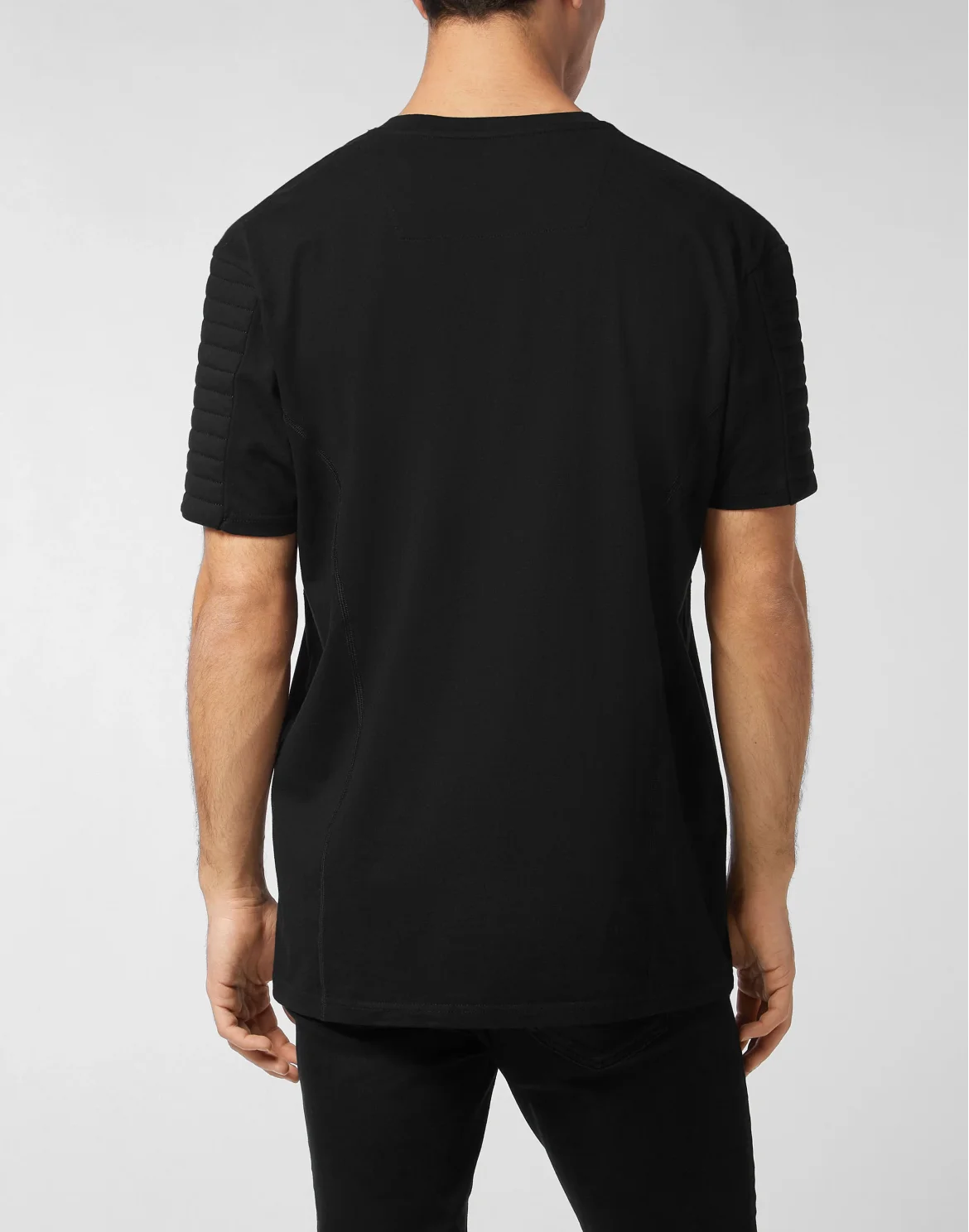 Round Neck T-Shirt Biker Cut, цвет: Черный