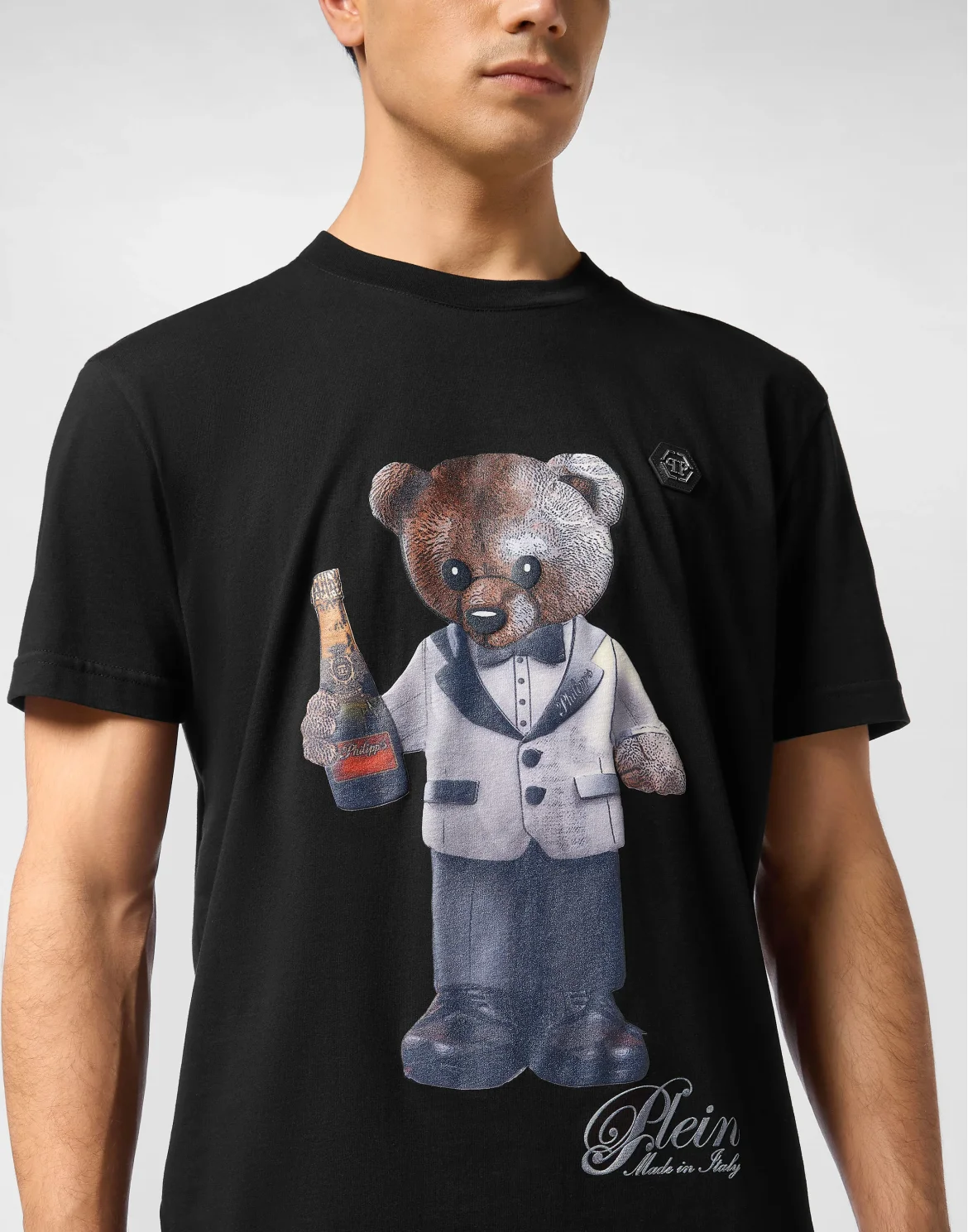 Round Neck T-Shirt Teddy Waiter, цвет: Черный
