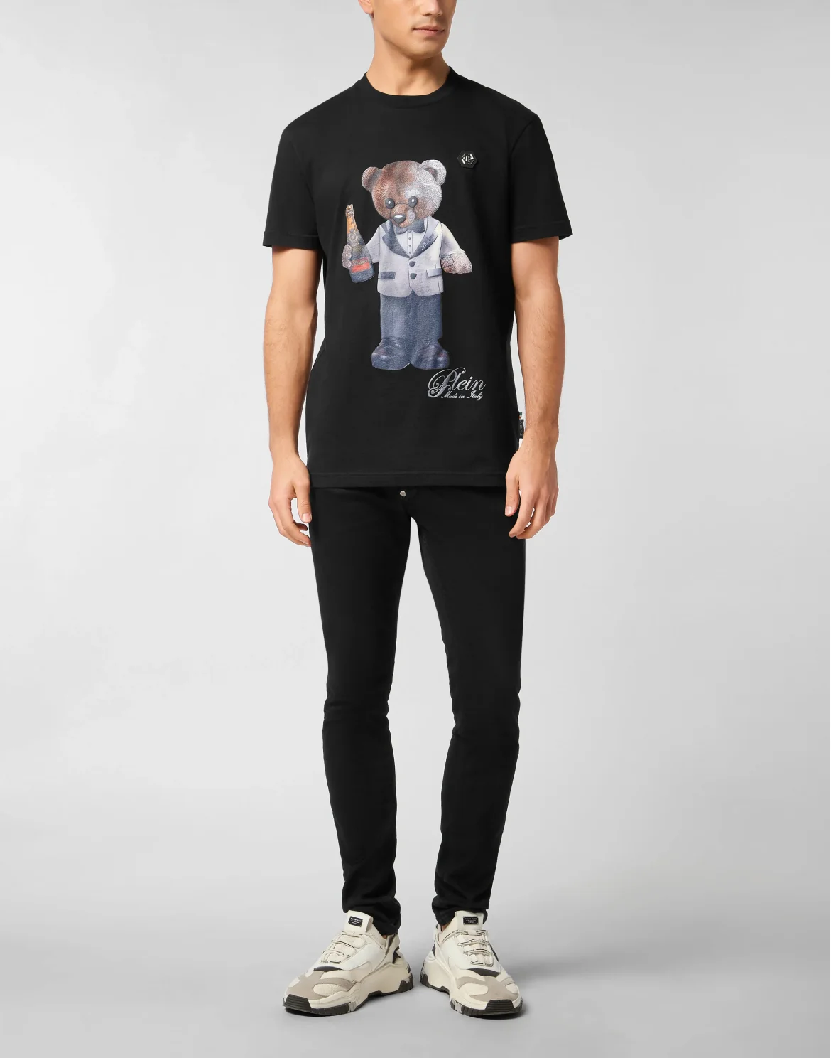 Round Neck T-Shirt Teddy Waiter, цвет: Черный