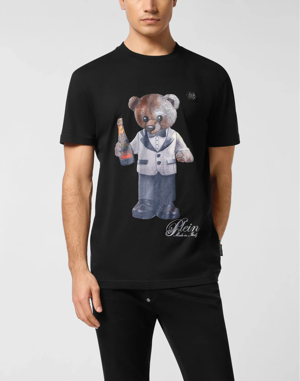 Round Neck T-Shirt Teddy Waiter, цвет: Черный