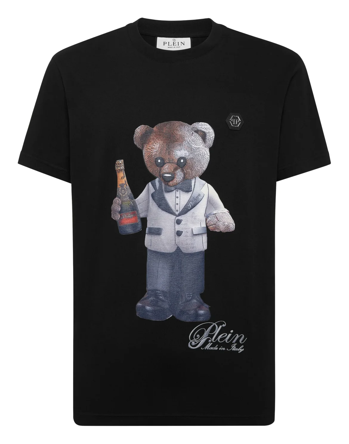 Round Neck T-Shirt Teddy Waiter, цвет: Черный