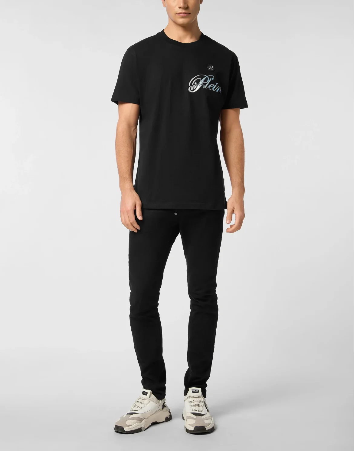 Round Neck T-Shirt Gradient Skull, цвет: Черный