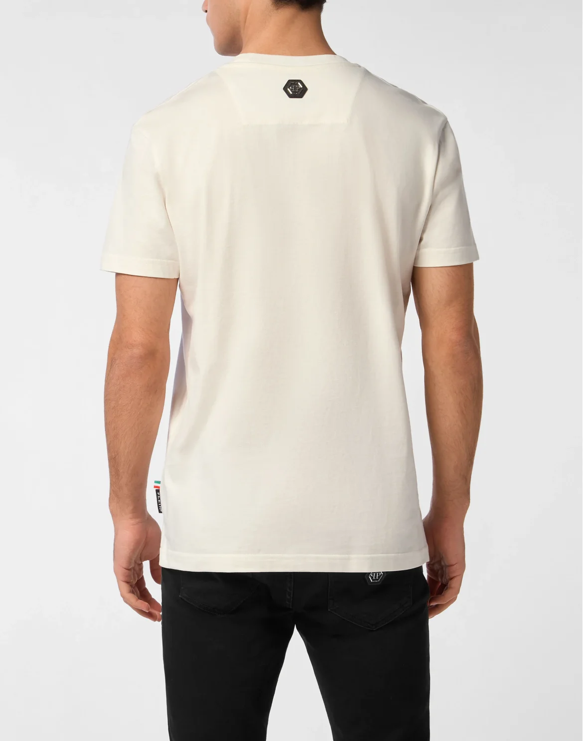 Round Neck T-Shirt Gradient Skull, цвет: Бежевый